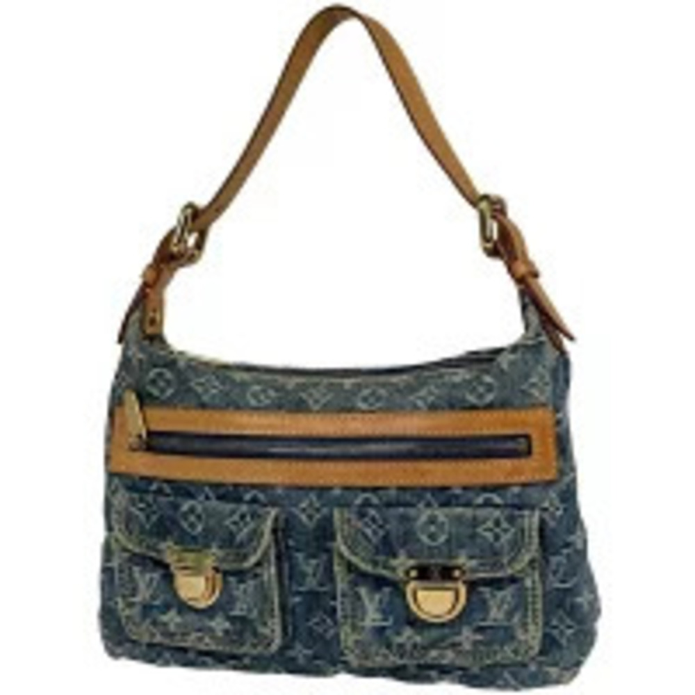 Louis Vuitton Baggy Shoulder Bag Hobo Handbag Monogram Denim Blue